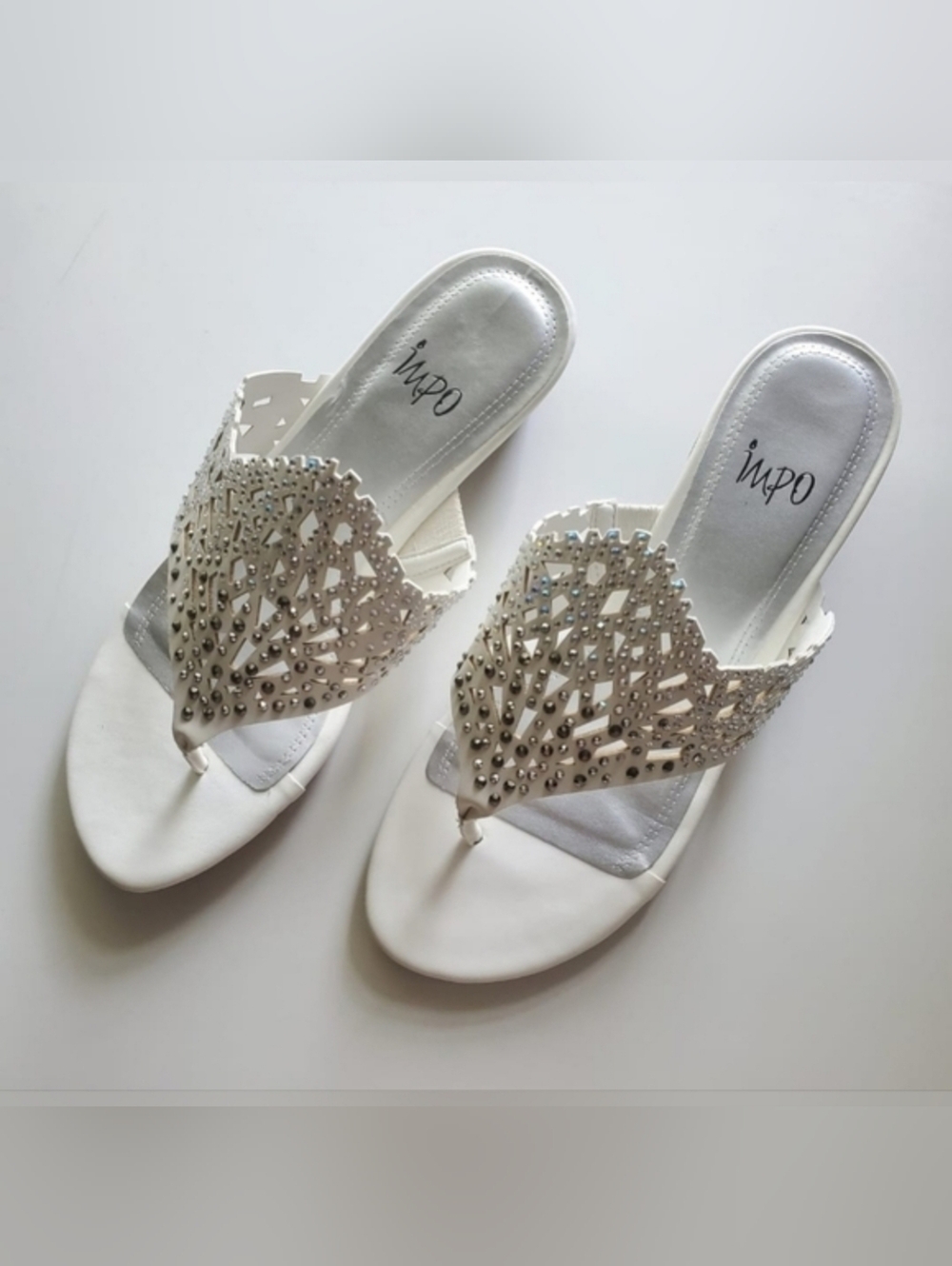 Impo White Embellished Women's Sandals